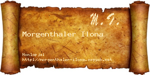 Morgenthaler Ilona névjegykártya